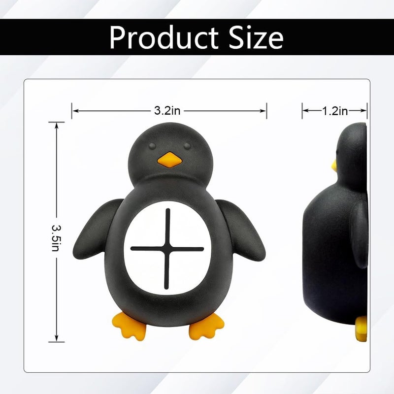 Mhfpl 2 Pack Cute Winter Penguin Adhesive Wall Mount Hand Towel Hook for Camper Refrigerator Cabinet Kitchen Bathroom Wall Dishwasher, Cute Penguin Push Dish Towel Hooks, Small Dish Rag Holder - Image 2